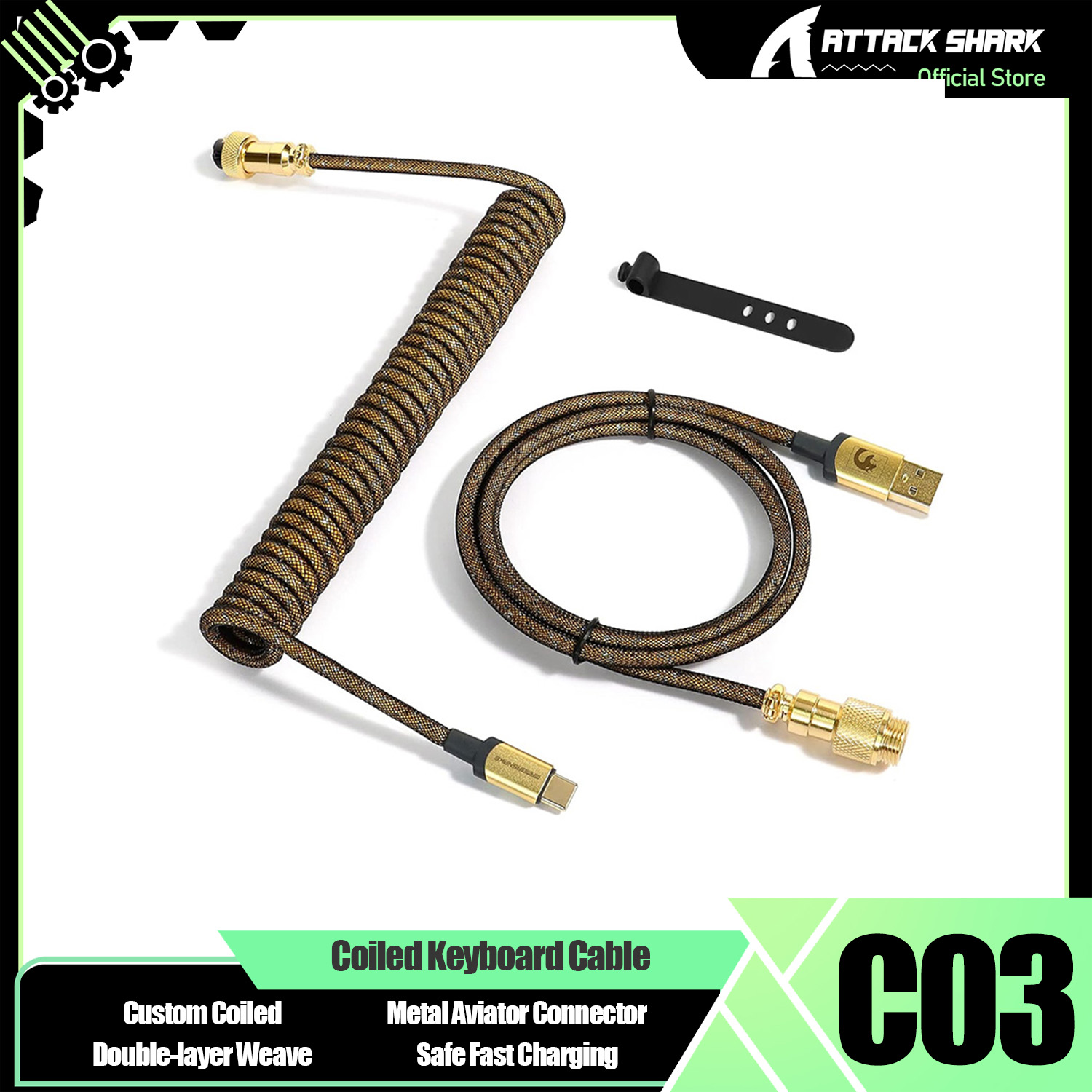 Coiled Usb Cable - ATTACK SHARK * MAMBASNAKE C03 Câble