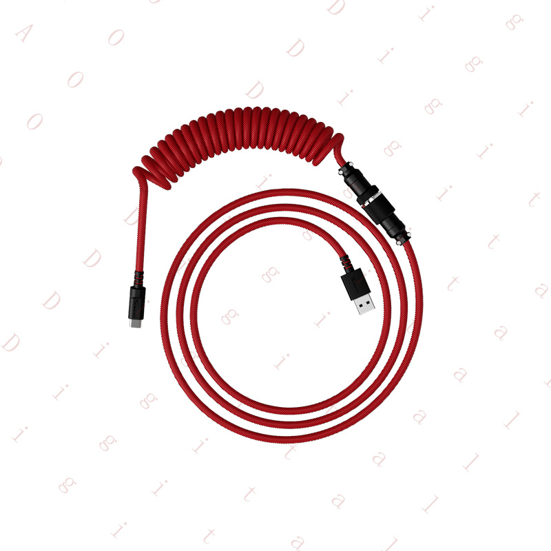 Coiled Usb Cable - Câble enroulé USB-C HyperX rouge-noir