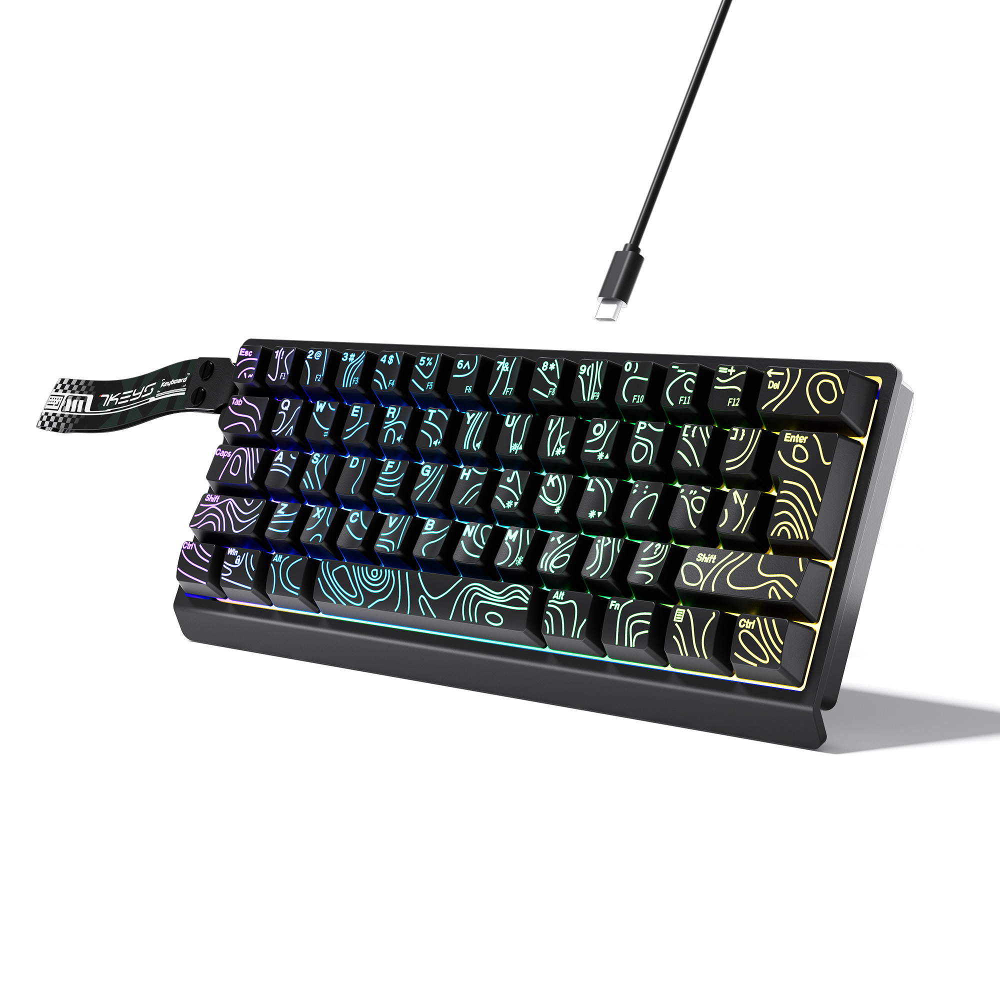 Keyboard Gaming Blue Switch - Clavier filaire compact 60% avec rétroéclairage