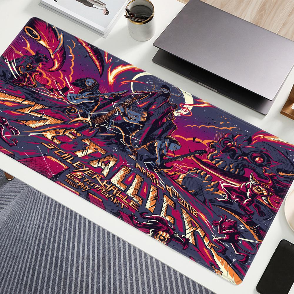 Gaming Keyboard Non Mechanical - Tapis de souris M-Metallicaes 90x40CM, antidérapant,