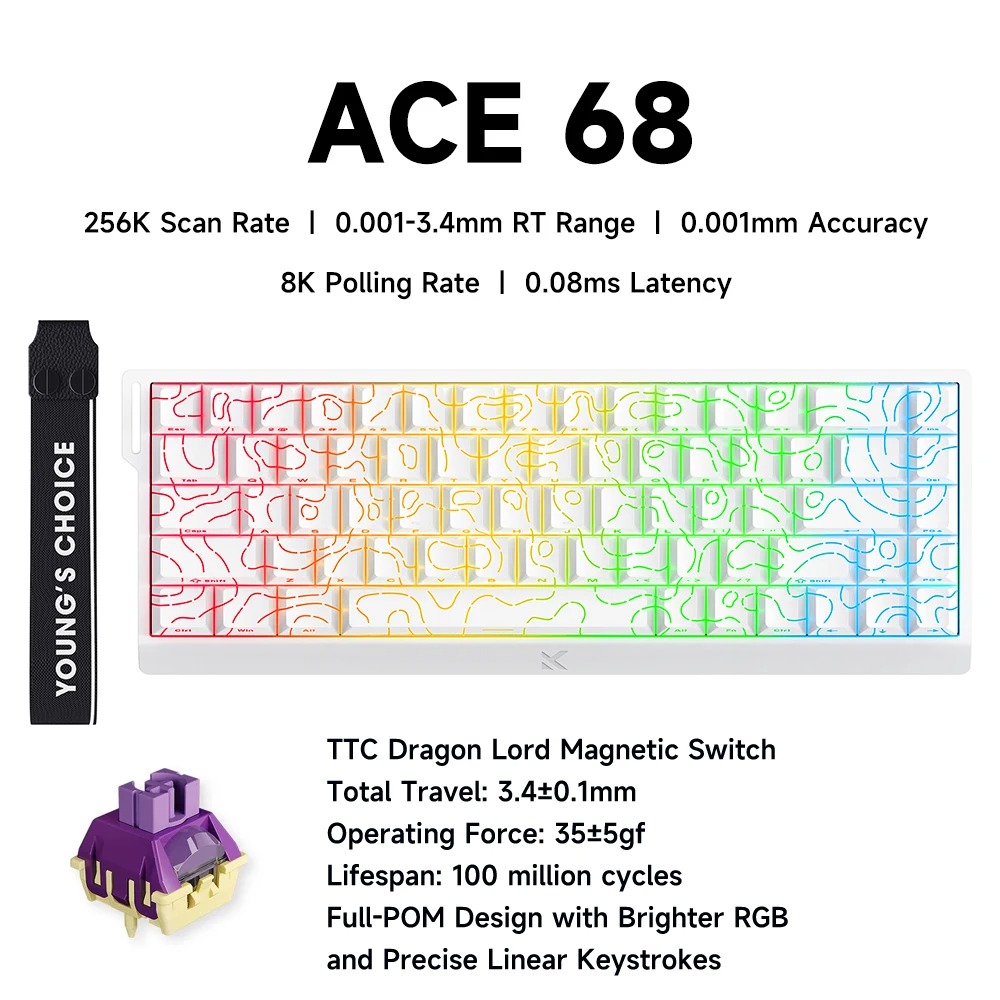 Gaming Keyboard Hall Effect Switches - MCHOSE ACE 68 commutateur magnétique clavier