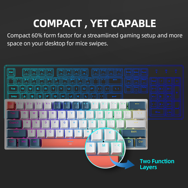 K500-B61 Machenike Mini clavie - Keyboard Gaming Blue Switch avis et prix