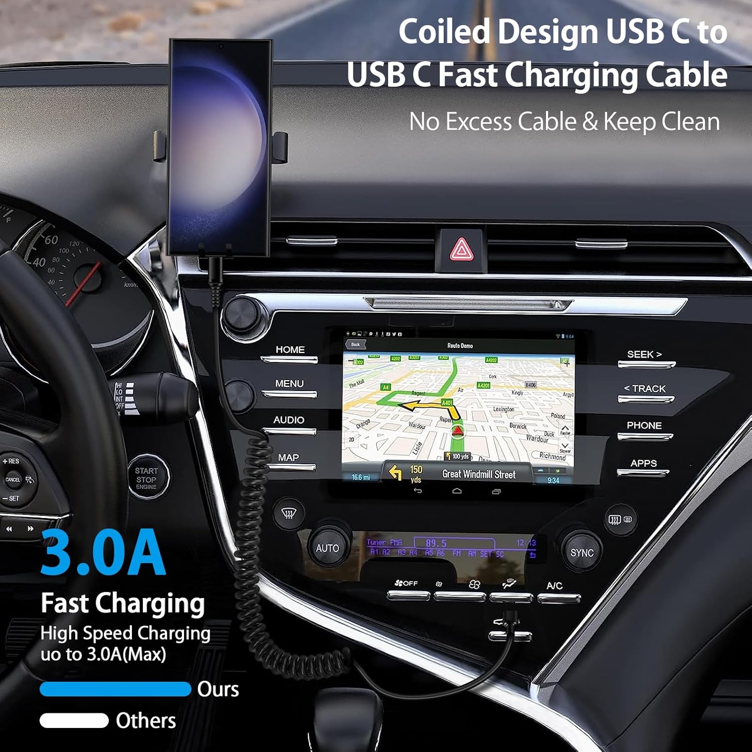 Câble Android Auto USB C vers  - Coiled Usb Cable avis et prix